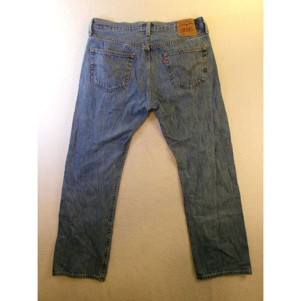 Levi's Mens 36x30 501‎ Original Straight Leg Jeans Medium Wash Button Fly Denim